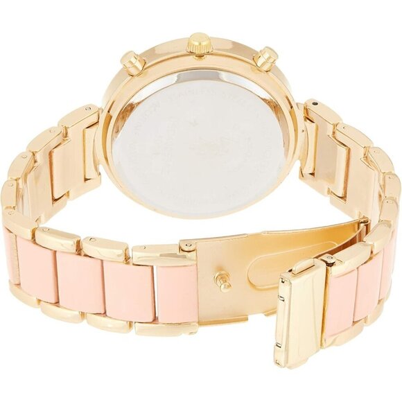 Women\'s Alloy Pink Dial Bracelet Watch Gold-Tone Classic Elegant Timepiece main image 7
